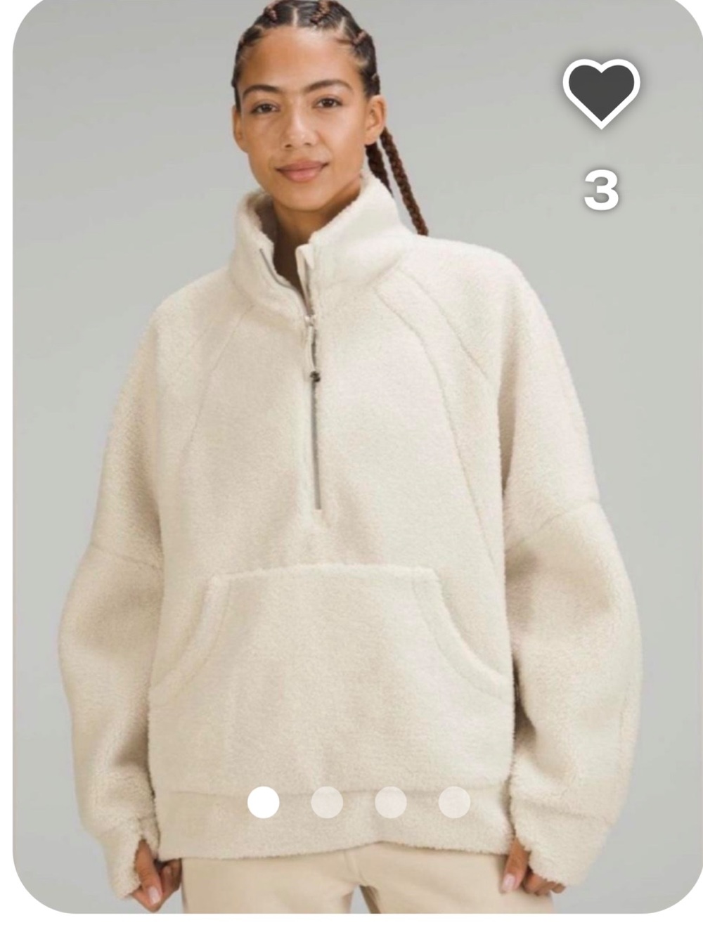 Lululemon Scuba Oversized Fleece in White Opal-LIKE NEW!
